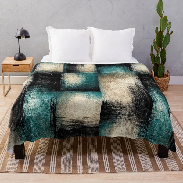 Item preview, Urban Patchwork Teal and Charcoal Grunge Art designed and sold by Piotrek0001.