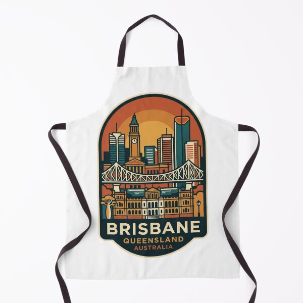 Item preview, Brisbane Queensland Story Bridge City Hall Retro Travel Badge Illustration    designed and sold by raedattia.