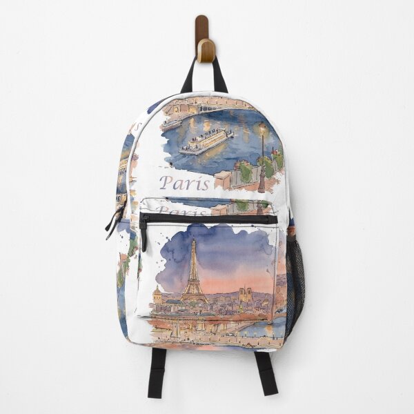 Item preview, Paris Seine River Eiffel Tower Alexander III Bridge Watercolor Art designed and sold by NareArt.