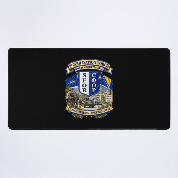 Item preview, Army - Stabilization Force - Bosnia - Herzegovina (SFOR) SSI - 1996-2004 with Scene - 3D - Enhanced designed and sold by Military Insignia Products.