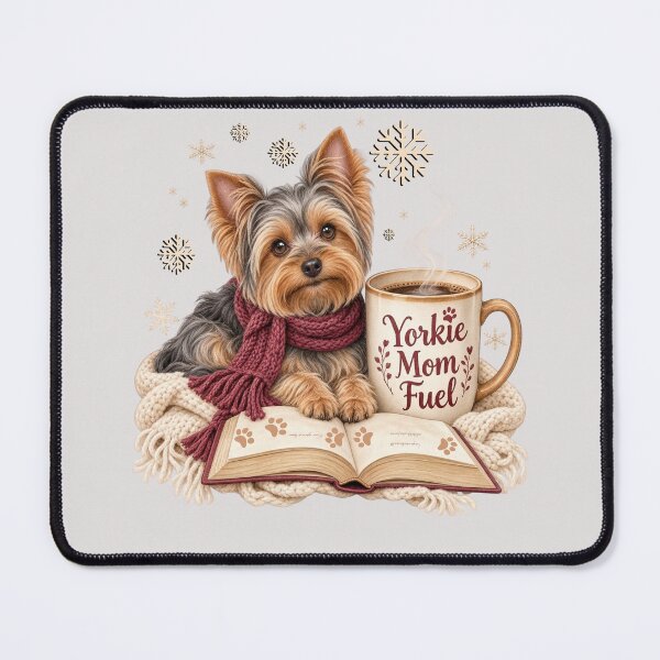 Item preview, Yorkie Winter Dog Mom Books and Coffee designed and sold by Cute & Sassy Custom Gifting Boutiques.