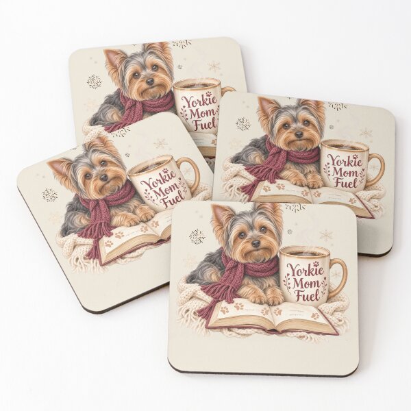 Item preview, Yorkie Winter Dog Mom Books and Coffee designed and sold by Cute & Sassy Custom Gifting Boutiques.