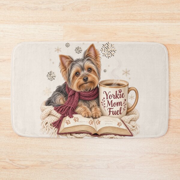 Item preview, Yorkie Winter Dog Mom Books and Coffee designed and sold by Cute & Sassy Custom Gifting Boutiques.