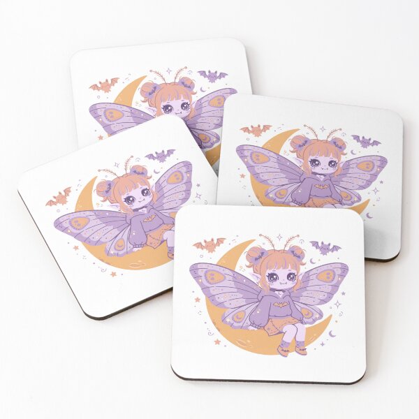 Item preview, Moth Fairy on a Crescent Moon - Cute Spooky Halloween designed and sold by Faelottie.
