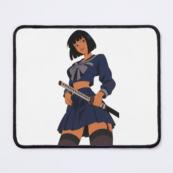 Item preview, Retro Anime Sailor Warrior Girl with Katana – Vintage Samurai Pin Up designed and sold by Hollow Moon Studios..