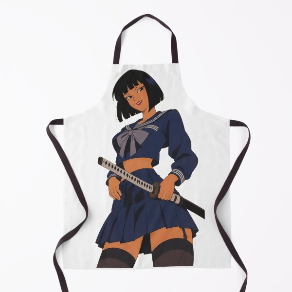 Item preview, Retro Anime Sailor Warrior Girl with Katana – Vintage Samurai Pin Up designed and sold by  Hollow Moon Studios..