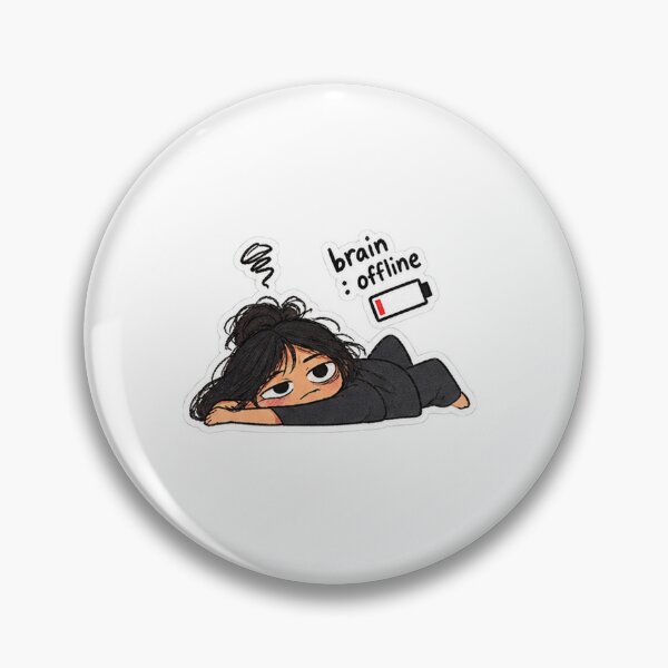 Item preview, Funny Tired Bun Girl - Brain Offline Aesthetic Sticker designed and sold by Cutie-003.
