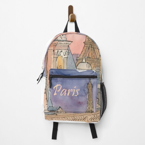 Item preview, Paris Rooftops Eiffel Tower Sunset Watercolor Art designed and sold by NareArt.
