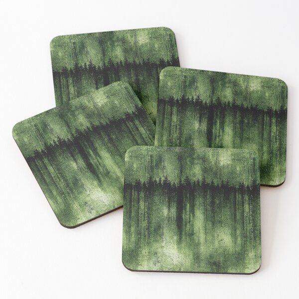 Item preview, Misty Forest Silhouette on Gritty Green Wall designed and sold by Piotrek0001.