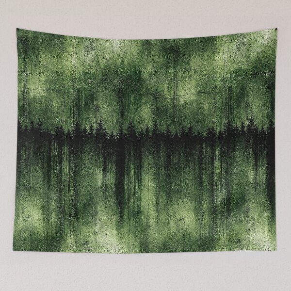 Item preview, Misty Forest Silhouette on Gritty Green Wall designed and sold by Piotrek0001.
