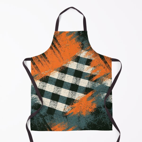 Item preview, Distressed Orange Plaid and Brushstroke Art designed and sold by Piotrek0001.