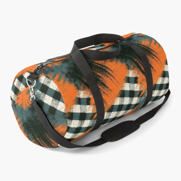 Item preview, Distressed Orange Plaid and Brushstroke Art designed and sold by Piotrek0001.