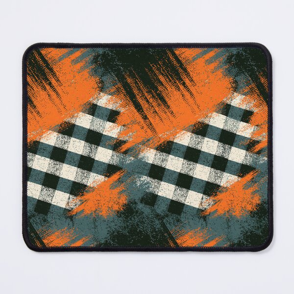 Item preview, Distressed Orange Plaid and Brushstroke Art designed and sold by Piotrek0001.