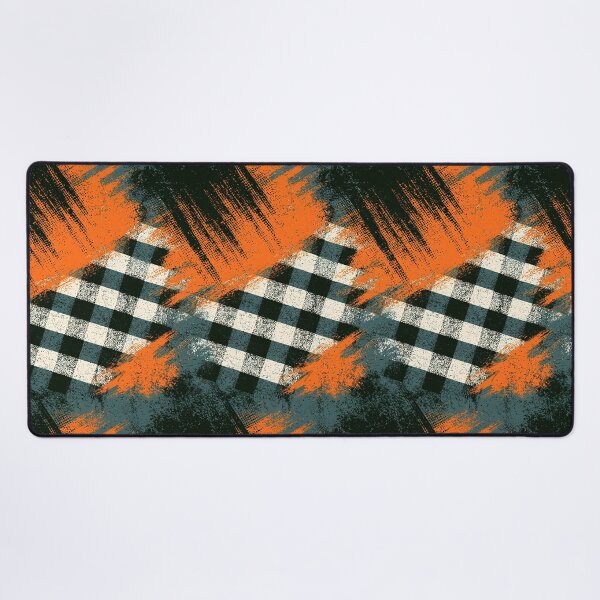 Item preview, Distressed Orange Plaid and Brushstroke Art designed and sold by Piotrek0001.