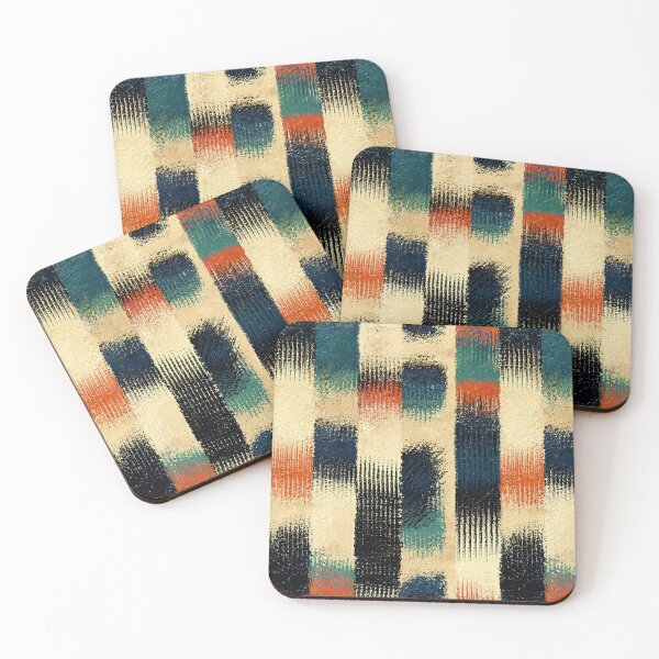 Item preview, Textured Plaid Stripes in Teal and Orange designed and sold by Piotrek0001.