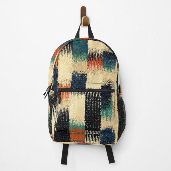 Item preview, Textured Plaid Stripes in Teal and Orange designed and sold by Piotrek0001.