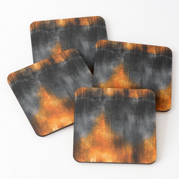 Item preview, Fiery Amber and Charcoal Smoked Wall Art designed and sold by Piotrek0001.