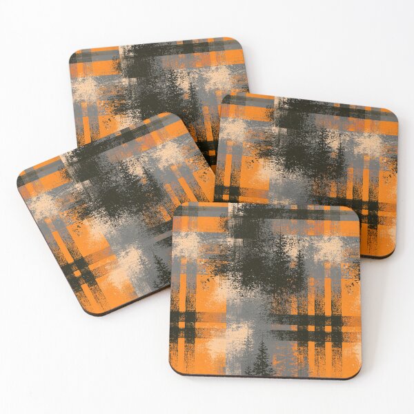 Item preview, Pine Forest Silhouette on Distressed Plaid designed and sold by Piotrek0001.