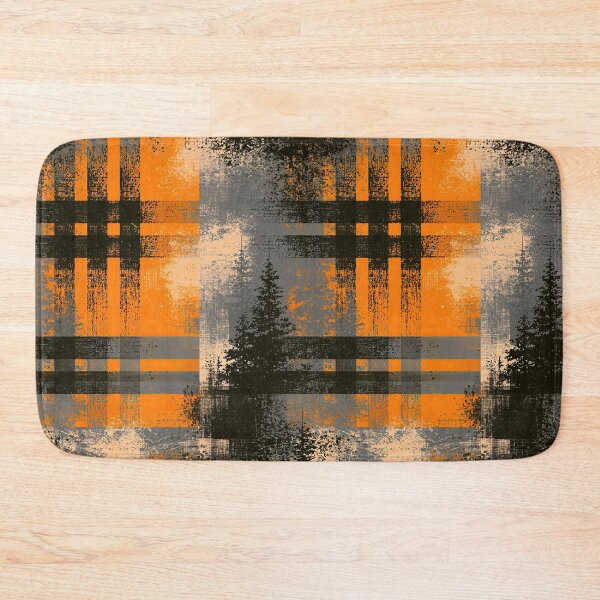 Item preview, Pine Forest Silhouette on Distressed Plaid designed and sold by Piotrek0001.
