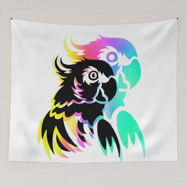 Item preview, Rainbow Parrot Neon Wings Colorful Tropical Bird designed and sold by ExploreAura Studio.