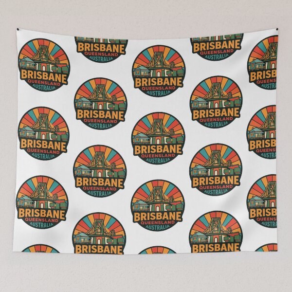 Item preview, Brisbane Story Bridge Queenslander House Retro Travel Badge Illustration    designed and sold by raedattia.