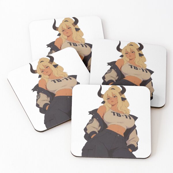Item preview, Horned Blonde Anime Girl – Dark Fantasy Pin Up designed and sold by  Hollow Moon Studios..