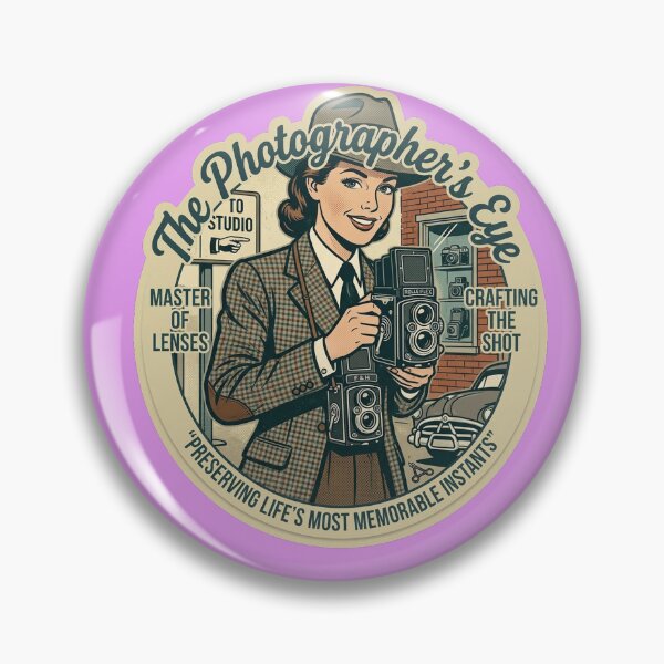 Item preview, Copy of The Photographer's Eye - Vintage 1950s Retro Photographer Badge designed and sold by AgdBol.