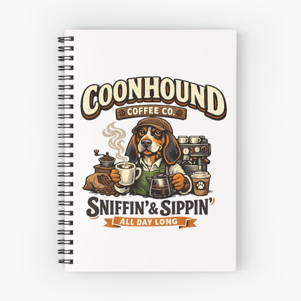 Item preview, Vintage Coonhound Coffee Lover Dog – Sniffin’ & Sippin’ designed and sold by SidTastic .