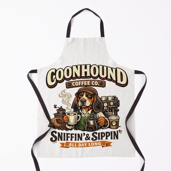 Item preview, Vintage Coonhound Coffee Lover Dog – Sniffin’ & Sippin’ designed and sold by SidTastic .