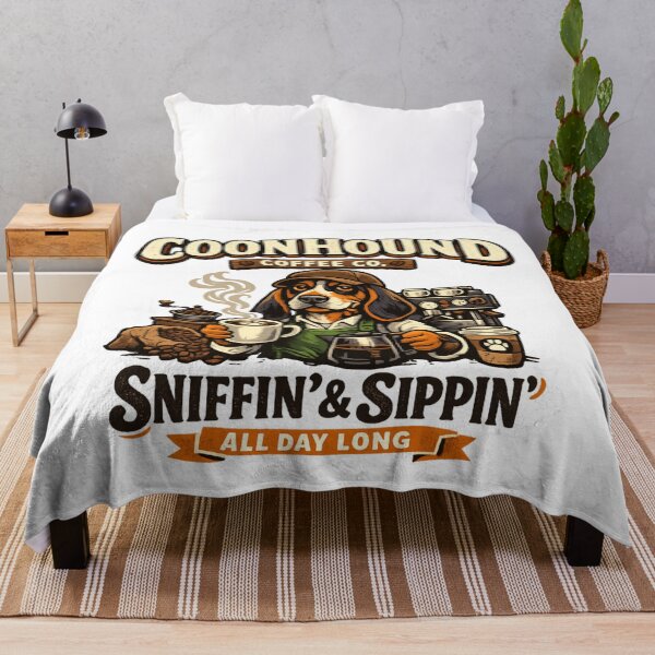 Item preview, Vintage Coonhound Coffee Lover Dog – Sniffin’ & Sippin’ designed and sold by SidTastic .