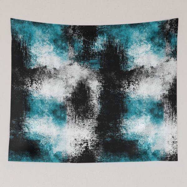 Item preview, Electric Teal and Black Urban Spray Texture designed and sold by Piotrek0001.
