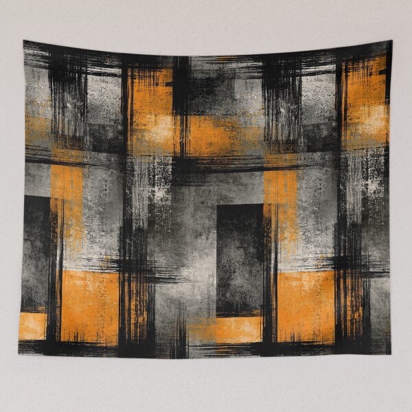 Item preview, Constructivist Orange and Black Urban Block Art designed and sold by Piotrek0001.