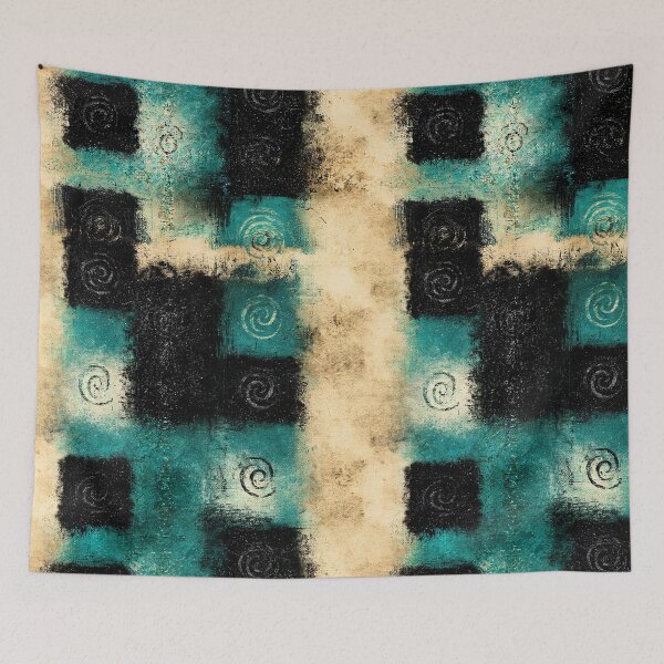 Item preview, Mystic Spiral Symbols on Distressed Teal Wall designed and sold by Piotrek0001.