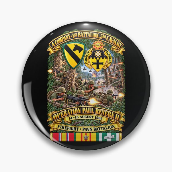 Item preview, Army - A Co, 1st Bn, 5th Cavalry -1st Cav Div - Operation Paul Revere II -14-15 Aug 1966 - Vietnam - PAVN Firefight w VN SVC - 3D - Enhanced designed and sold by Military Insignia Products.