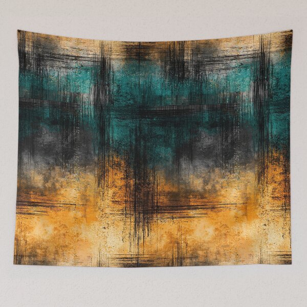 Item preview, Peeling Ochre Rust and Teal Industrial Art designed and sold by Piotrek0001.
