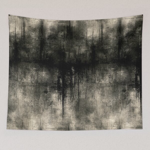Item preview, Vertical Charcoal Ash Stains on Raw Canvas designed and sold by Piotrek0001.