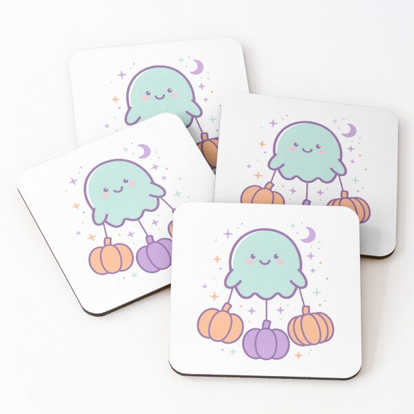 Item preview, Ghost with Pumpkin Balloons - Cute Spooky Halloween  designed and sold by Faelottie.