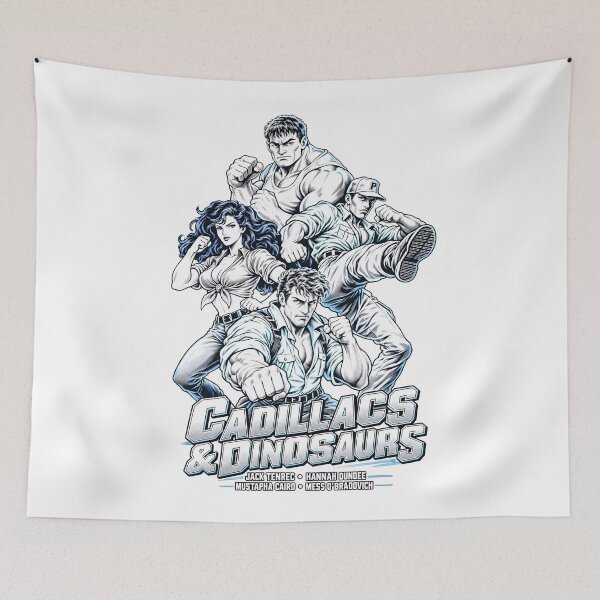 Item preview, Cadillacs and Dinosaurs – Arcade Heroes Line Art designed and sold by Philip-p22.