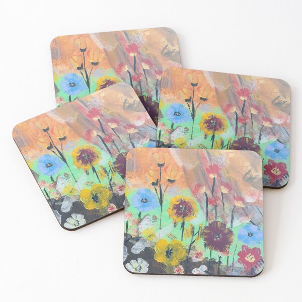 Item preview, Abstract Colorful Wildflowers Mixed Media Painting designed and sold by AniLisa.