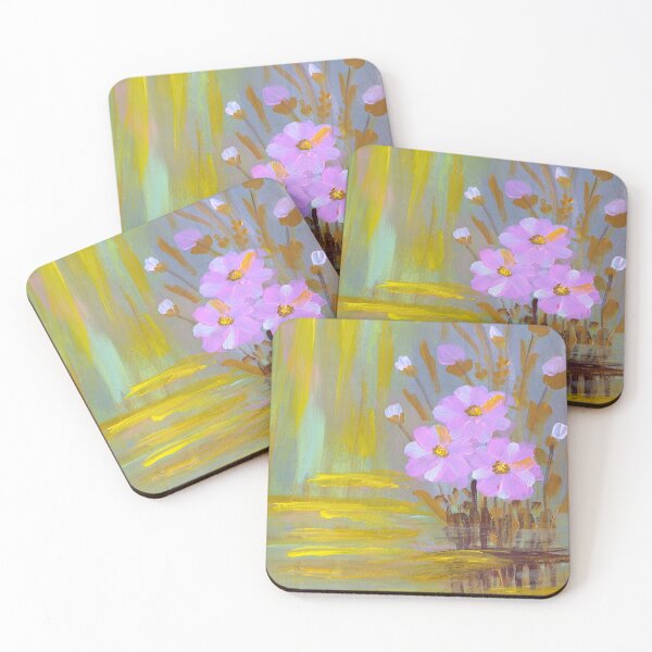 Item preview,  Pink Flowers Pond Reflection Acrylic Paintin designed and sold by AniLisa.
