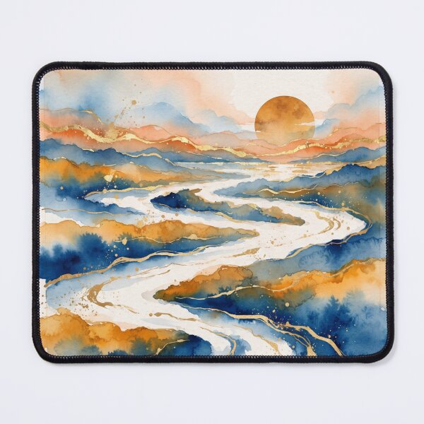 Item preview, Sunset in the San Pedro Ravines in Watercolor - Argentine Landscapes designed and sold by Esencia Argentina.