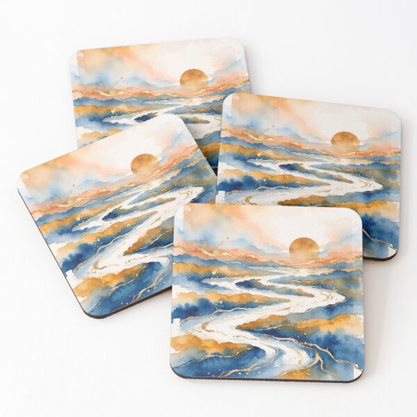 Item preview, Sunset in the San Pedro Ravines in Watercolor - Argentine Landscapes designed and sold by Esencia Argentina.