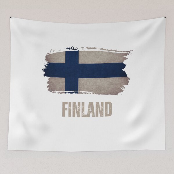 Item preview, Vintage grunge Finnish flag designed and sold by Dressyourflag.