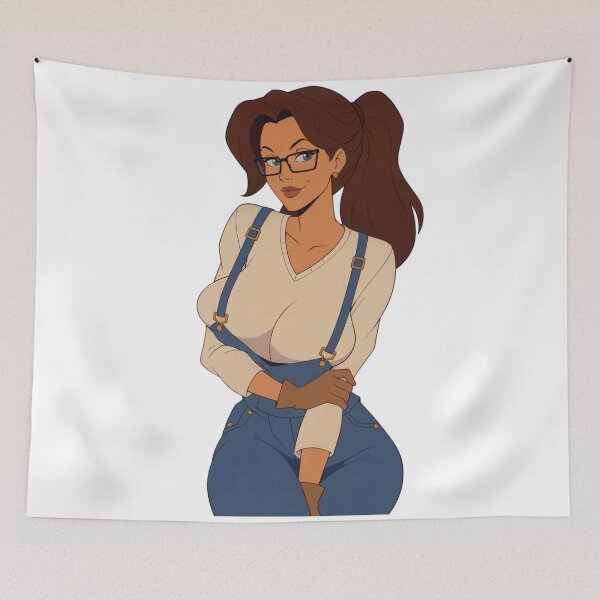 Item preview, Vintage Cartoon Girl with Glasses – Retro Pinup Aesthetic designed and sold by Hollow Moon Studios..