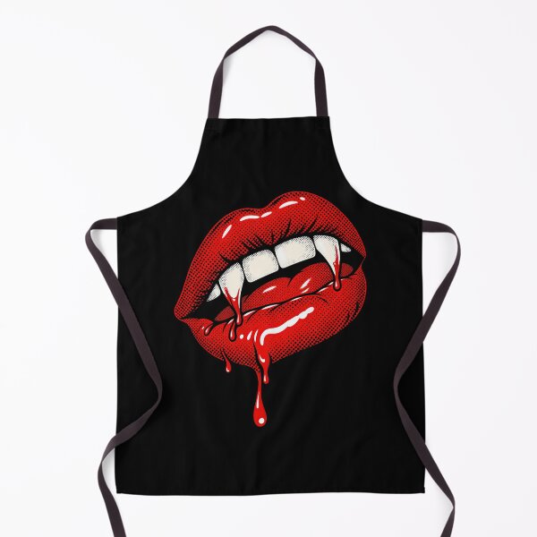 Item preview, Vampire Fangs Biting Red Lips Comic Pop Artwork Halloween designed and sold by Aqouiatiqe.