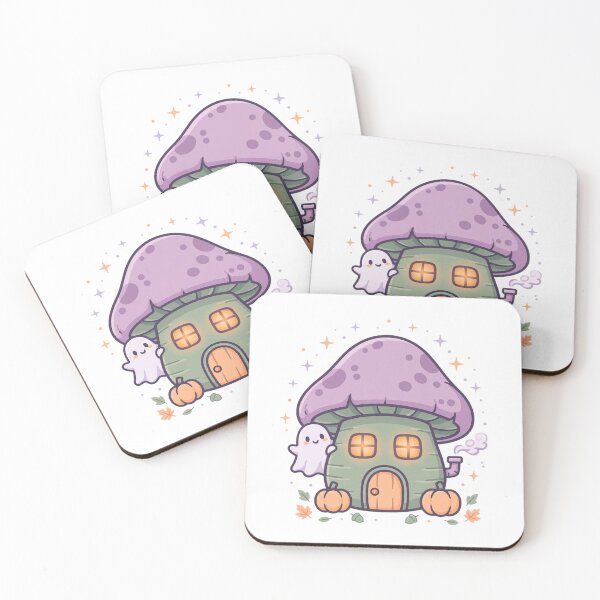 Item preview, Haunted Mushroom Cottage - Cute Spooky Halloween Cottagecore designed and sold by Faelottie.