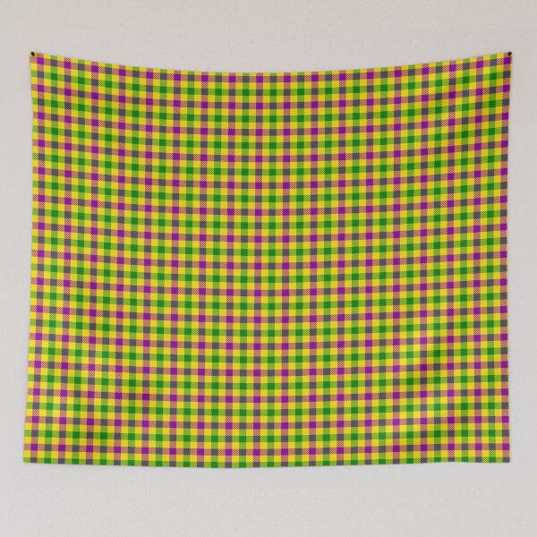 Item preview, Purple And Green On Yellow Gingham Check designed and sold by PatternTitan.