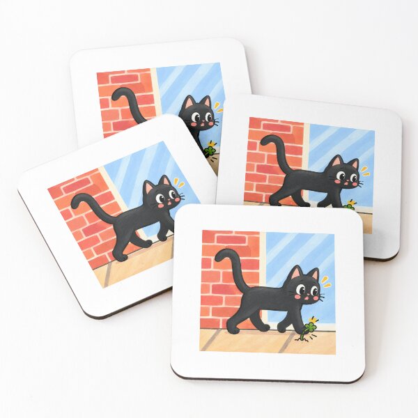 Item preview, Black cat and 4-leaf clover designed and sold by Kitty-and-Cat.