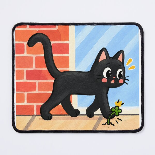 Item preview, Black cat and 4-leaf clover designed and sold by Kitty-and-Cat.