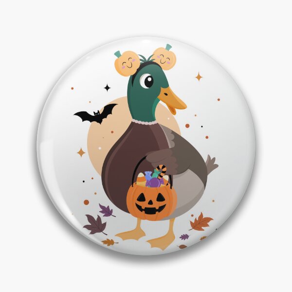 Item preview, Halloween Duck Trick or Treating with Pumpkin Candy Bucket designed and sold by Prim Pixel Studio.